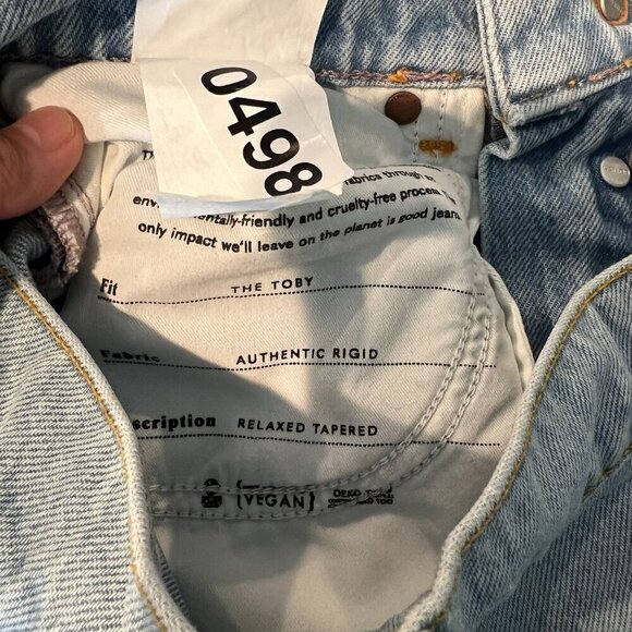 Boyish The TOBY High Waisted Relaxed Tapered Jeans Sz 26 in BLUE PLANET - Picture 4 of 11